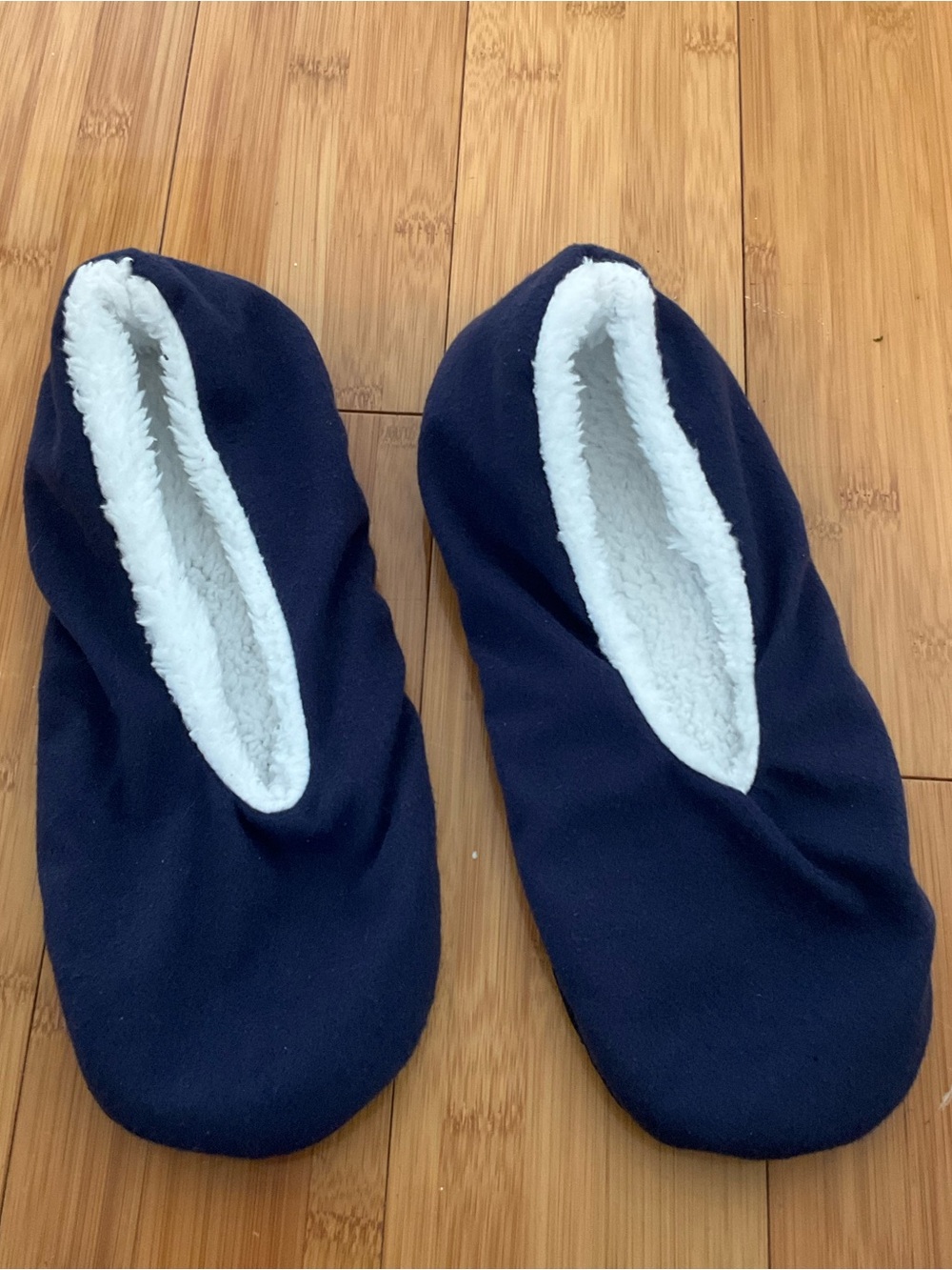 Navy Blue Sherpa-Lined Slipper Socks